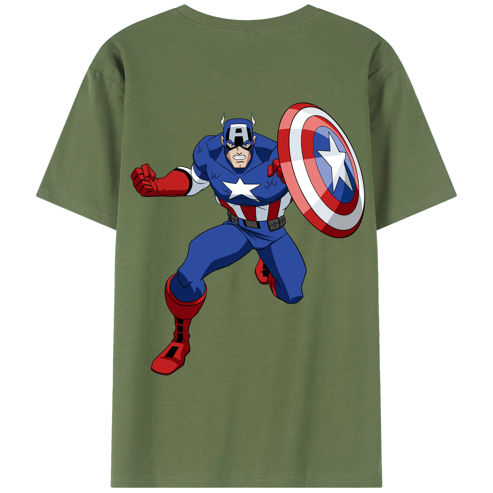 （画像用） アベンジャーズ The Avengers 綿100％ メンズ半袖Tシャツ（バックプリント） 通気性